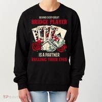 Funny Bridge Card Game Rose Behind Every Great Bridge Player Women's Sweatshirt thumb 0