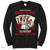 Funny Bridge Card Game Rose Behind Every Great Bridge Player Sweatshirt thumb 0
