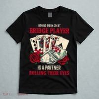 Funny Bridge Card Game Rose Behind Every Great Bridge Player T-Shirt thumb 5