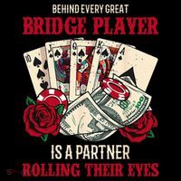 Funny Bridge Card Game Rose Behind Every Great Bridge Player Women's Hoodie thumb 2