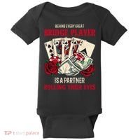 Funny Bridge Card Game Rose Behind Every Great Bridge Player Baby Bodysuit thumb 0