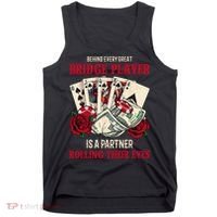 Funny Bridge Card Game Rose Behind Every Great Bridge Player Tank Top thumb 0