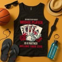 Funny Bridge Card Game Rose Behind Every Great Bridge Player Tank Top thumb 4