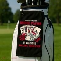 Funny Bridge Card Game Rose Behind Every Great Bridge Player Golf Towel thumb 2