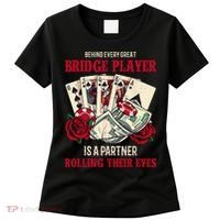 Funny Bridge Card Game Rose Behind Every Great Bridge Player Women's T-Shirt thumb 0
