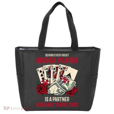 Funny Bridge Card Game Rose Behind Every Great Bridge Player Tote Bag