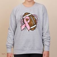 Football Breast Cancer Awareness Pink Ribbon Leopard Women's Sweatshirt thumb 0
