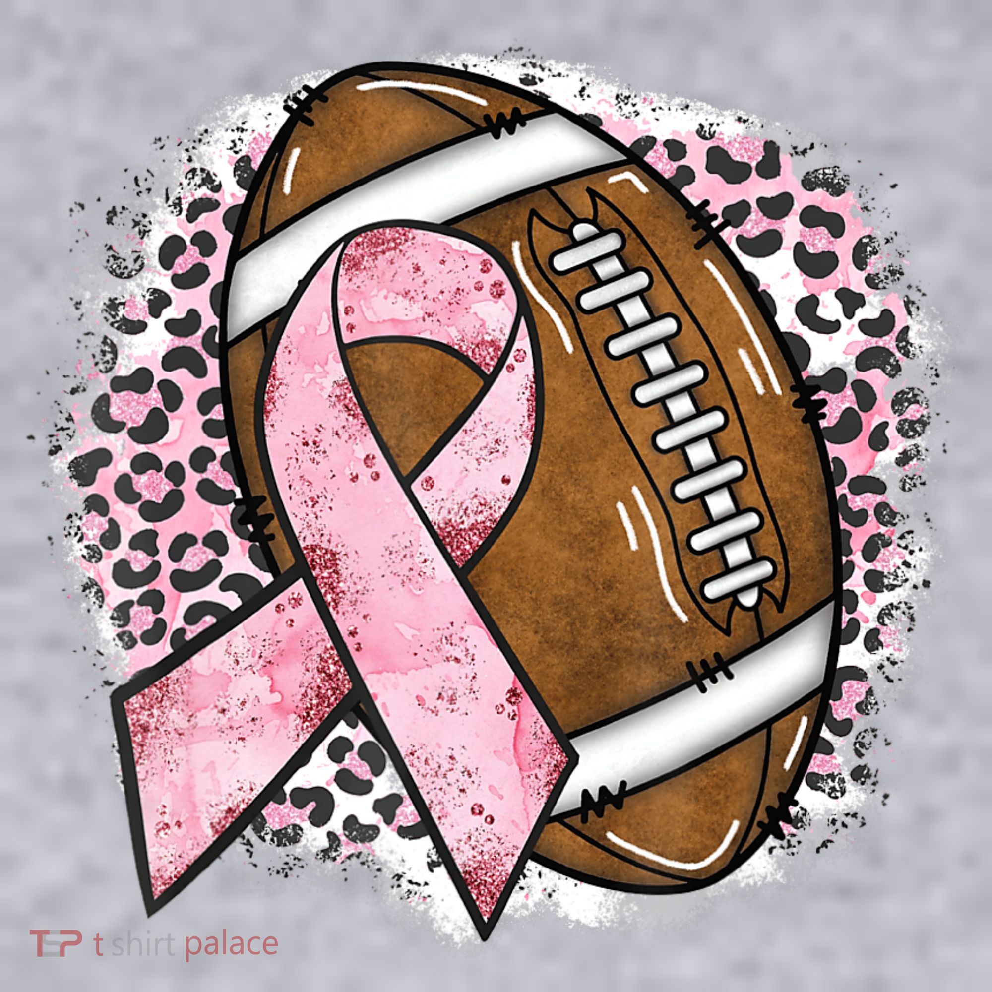 Football Breast Cancer Awareness Pink Ribbon Leopard Women's Sweatshirt