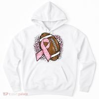 Football Breast Cancer Awareness Pink Ribbon Leopard Hoodie thumb 0