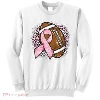 Football Breast Cancer Awareness Pink Ribbon Leopard Sweatshirt thumb 0