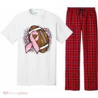 Football Breast Cancer Awareness Pink Ribbon Leopard Pajama Set thumb 0