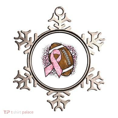 Football Breast Cancer Awareness Pink Ribbon Leopard Ornament