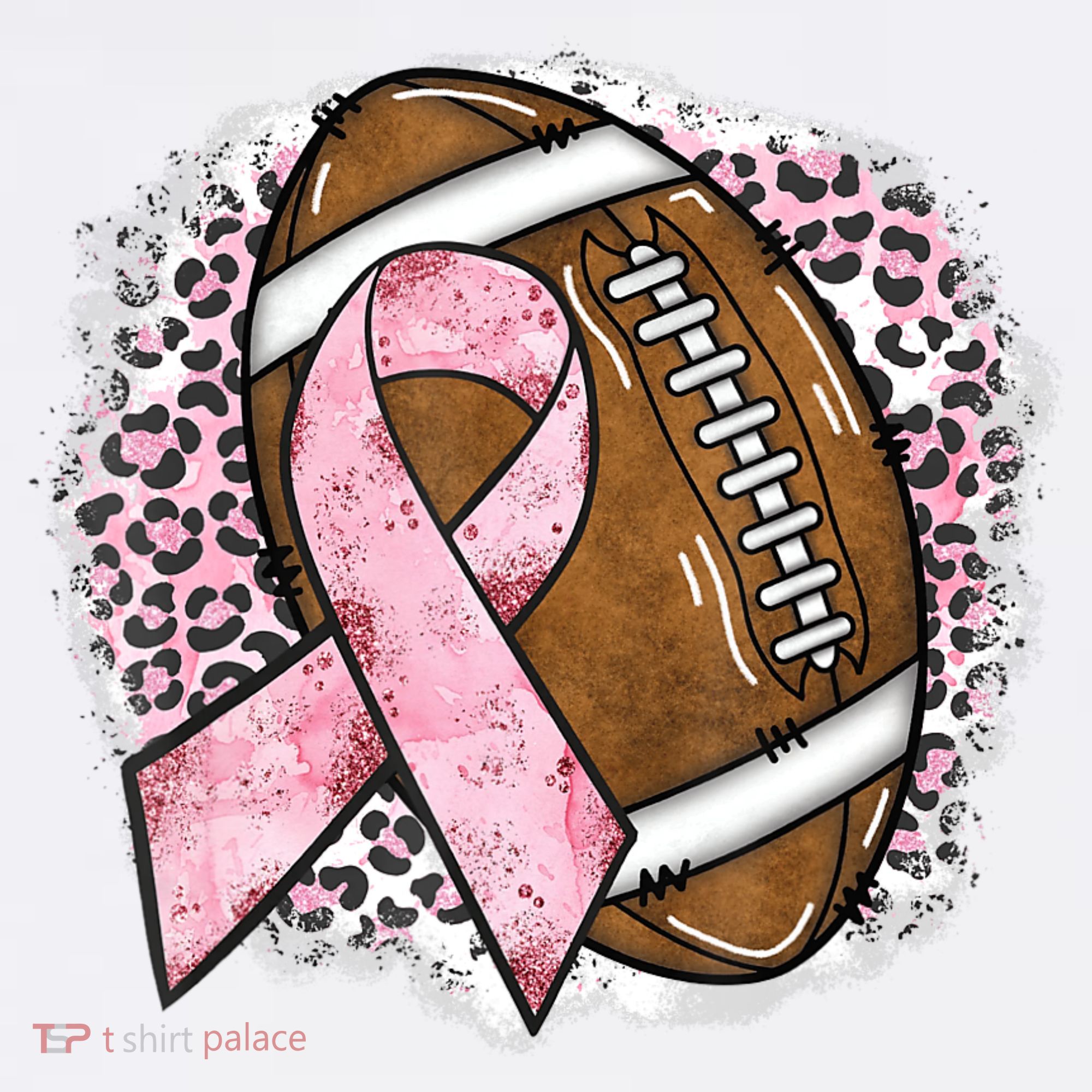 Football Breast Cancer Awareness Pink Ribbon Leopard Women's Tank Top