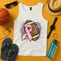 Football Breast Cancer Awareness Pink Ribbon Leopard Tank Top thumb 4