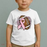 Football Breast Cancer Awareness Pink Ribbon Leopard Toddler T-Shirt thumb 2