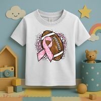 Football Breast Cancer Awareness Pink Ribbon Leopard Toddler T-Shirt thumb 3