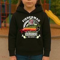 Fisherman Big Catch Tournament Kids Hoodie thumb 3