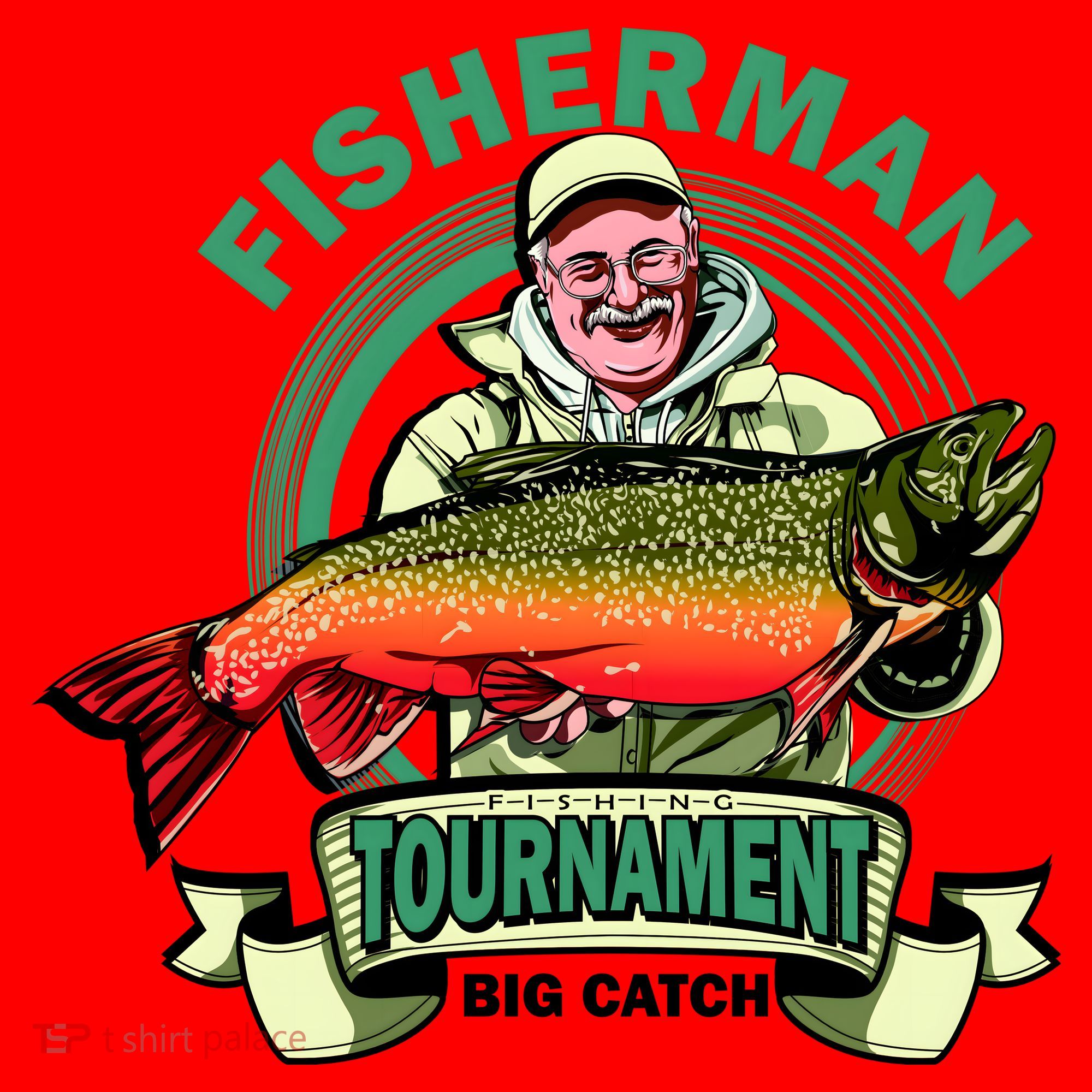 Fisherman Big Catch Tournament Santa Hat