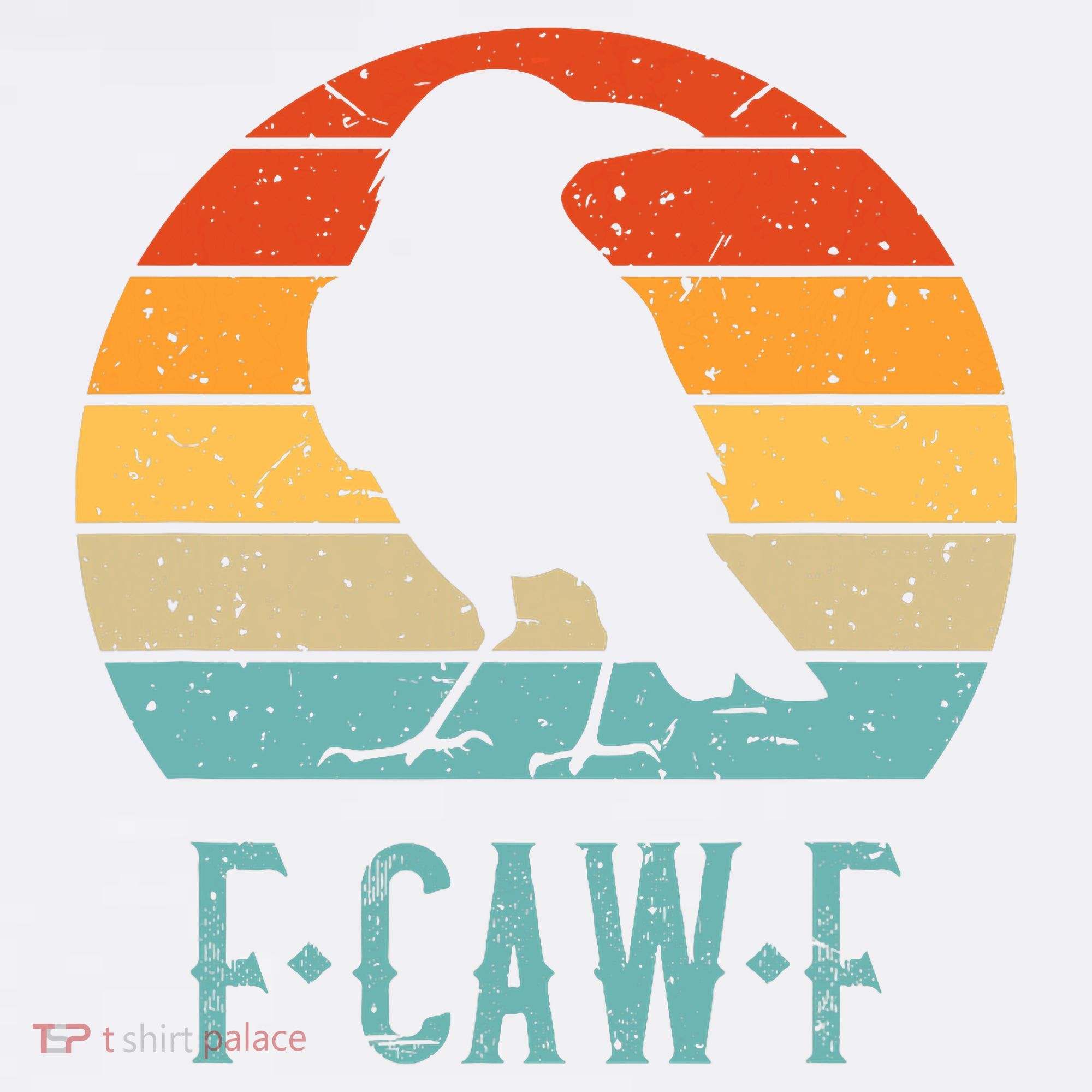 F-Caw-F Black Crow Black Bird Retro Sunset Vintage F-Caw-F  T-Shirt