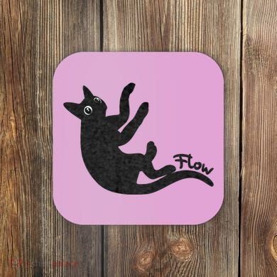 Flow Black Cat Coaster
