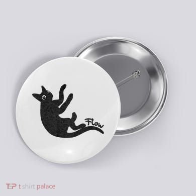 Flow Black Cat Button