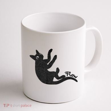 Flow Black Cat Coffee Mug back