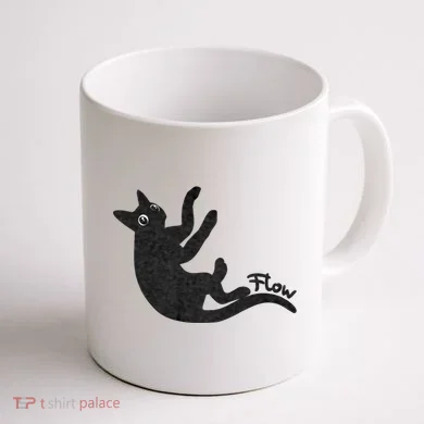 Flow Black Cat Coffee Mug back