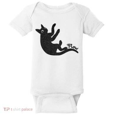 Flow Black Cat Baby Bodysuit