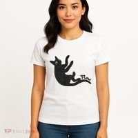 Flow Black Cat Women's T-Shirt thumb 4