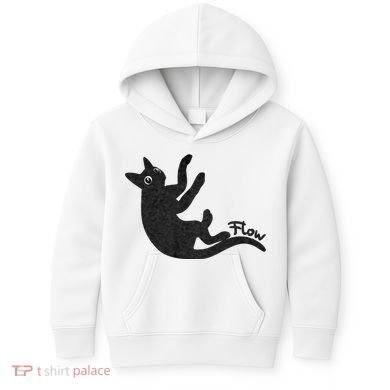 Flow Black Cat Kids Hoodie
