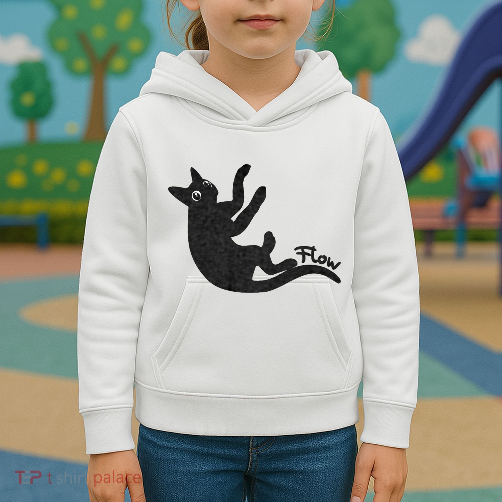 Flow Black Cat Kids Hoodie