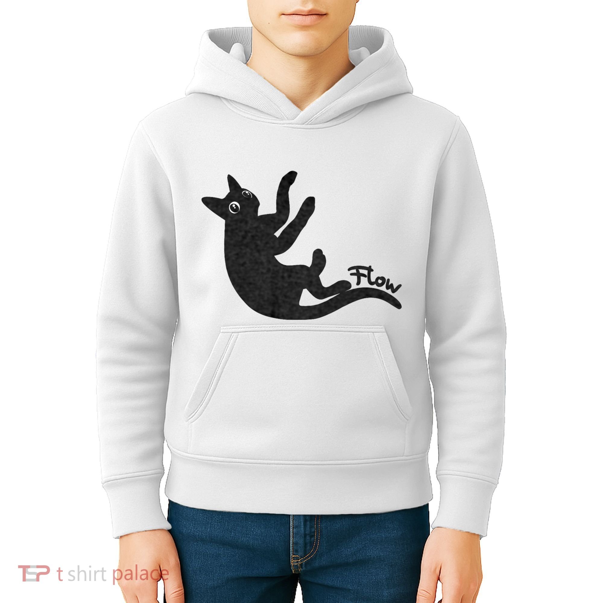 Flow Black Cat Kids Hoodie