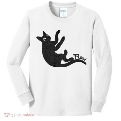 Flow Black Cat Kids Long Sleeve Shirt