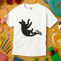 Flow Black Cat Kids T-Shirt thumb 3