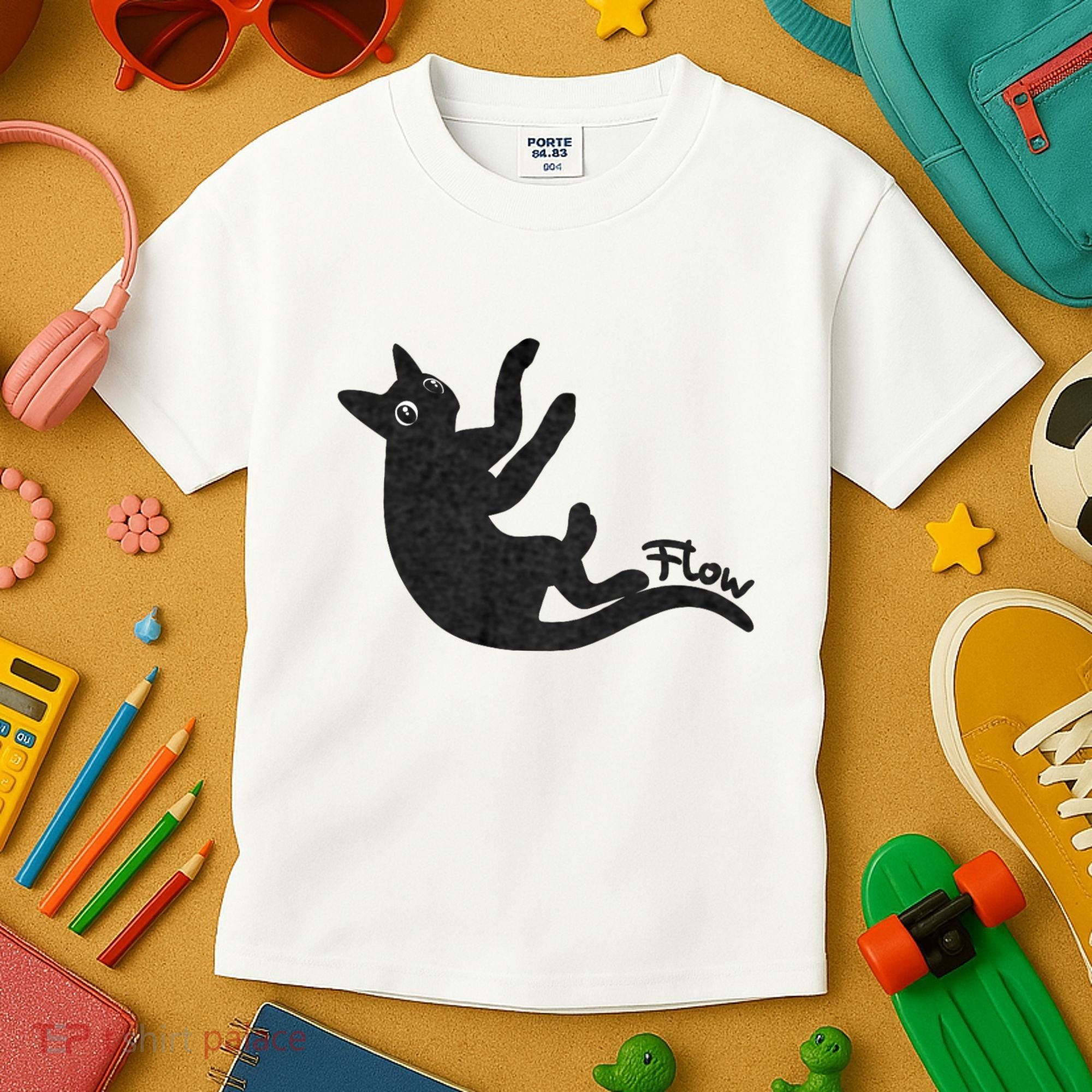 Flow Black Cat Kids T-Shirt