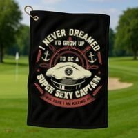 Funny Boat Captain Boating Funny Boat Lover Golf Towel thumb 1