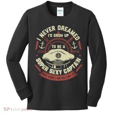 Funny Boat Captain Boating Funny Boat Lover Kids Long Sleeve Shirt