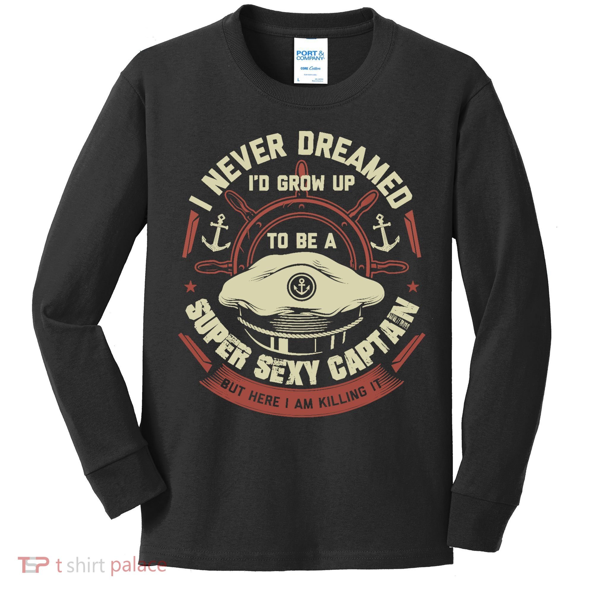 Funny Boat Captain Boating Funny Boat Lover Kids Long Sleeve Shirt