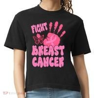 Fight Breast Cancer Handprint Ribbon Comfort Colors Boxy T-Shirt thumb 0
