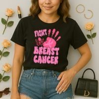 Fight Breast Cancer Handprint Ribbon Comfort Colors Boxy T-Shirt thumb 2