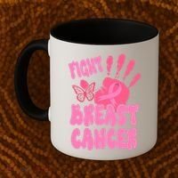 Fight Breast Cancer Handprint Ribbon Coffee Mug thumb 2