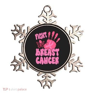 Fight Breast Cancer Handprint Ribbon Ornament