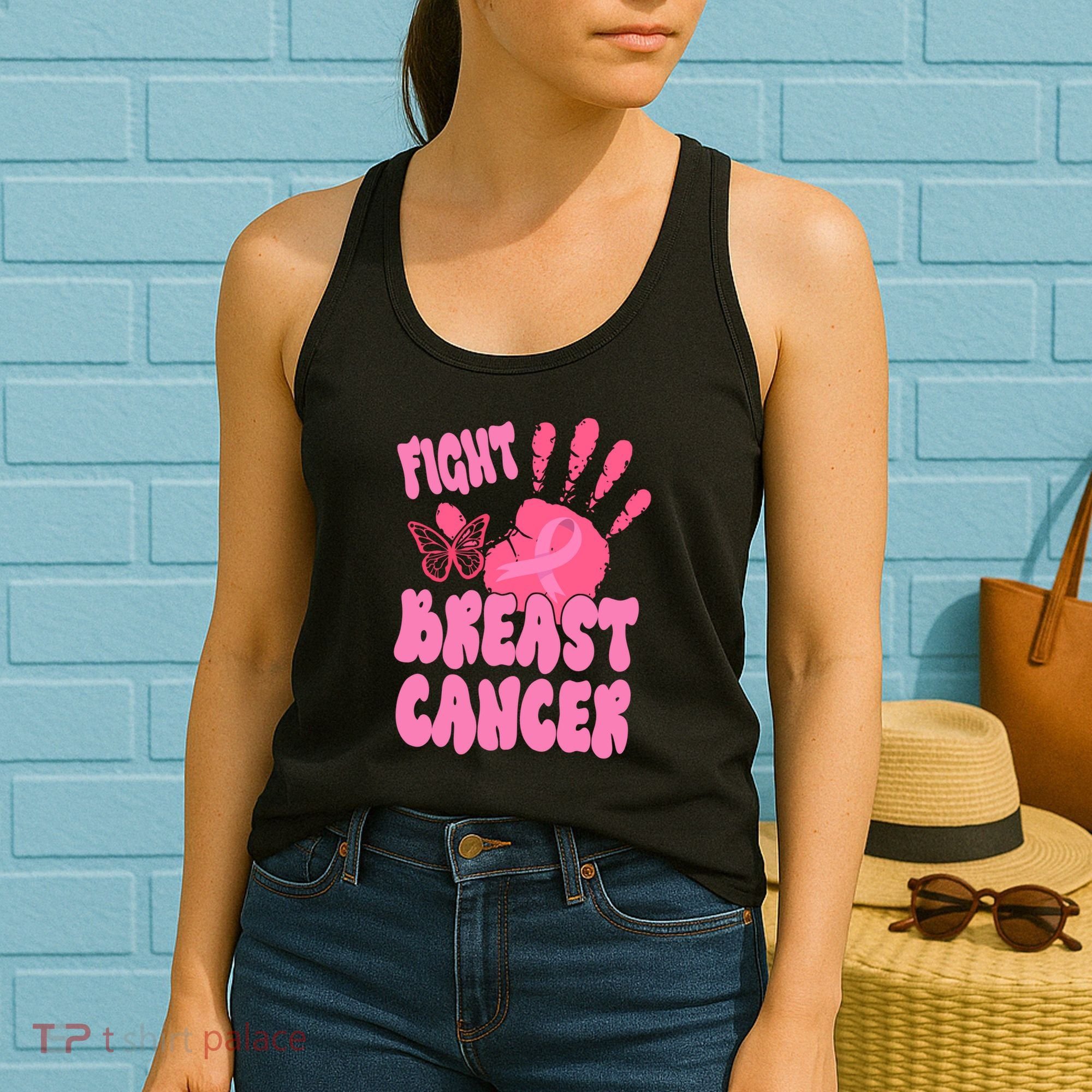 Fight Breast Cancer Handprint Ribbon Women's Tank Top