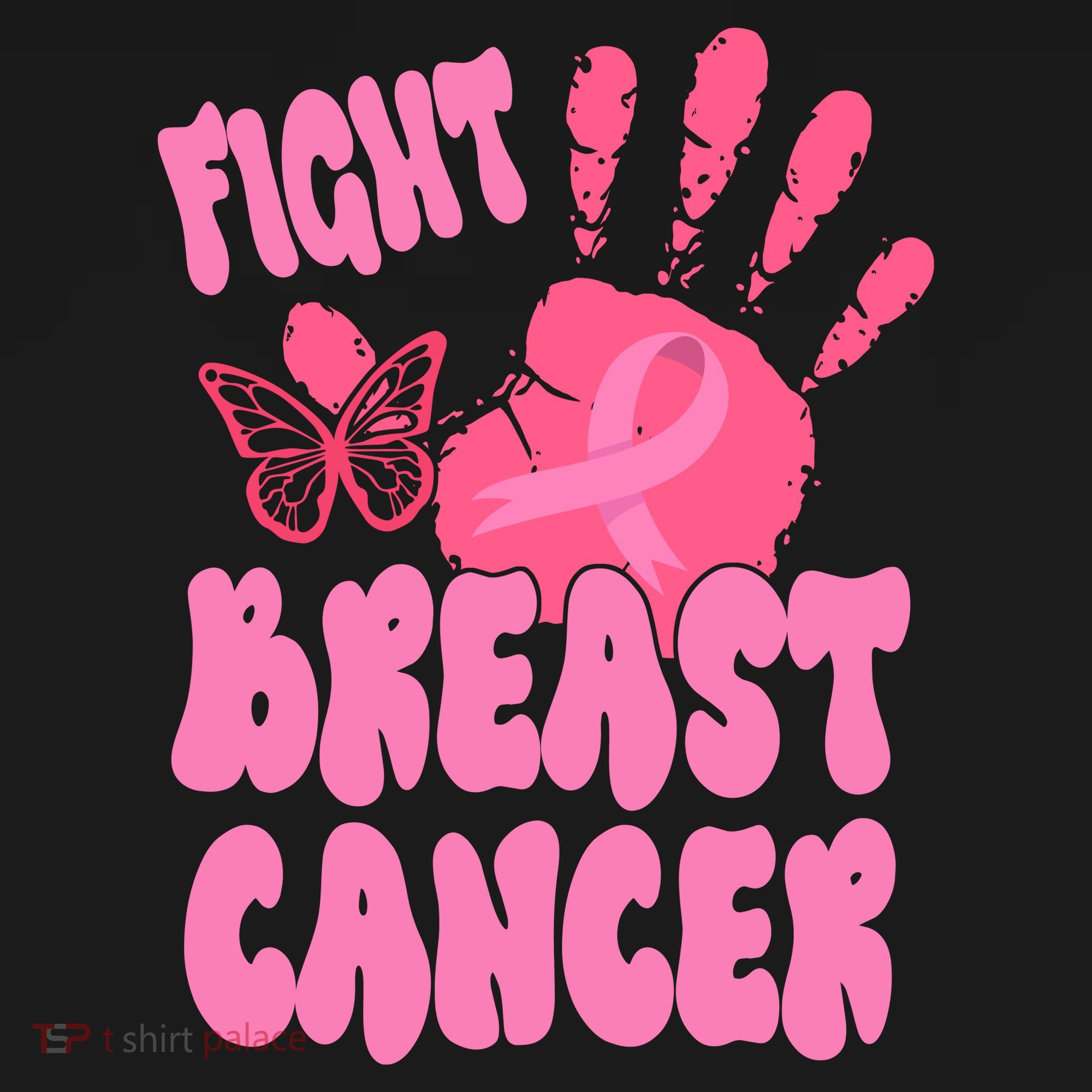 Fight Breast Cancer Handprint Ribbon Women's Tank Top