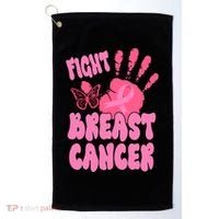 Fight Breast Cancer Handprint Ribbon Golf Towel thumb 0