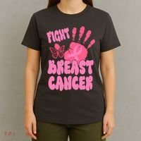 Fight Breast Cancer Handprint Ribbon T-Shirt thumb 4