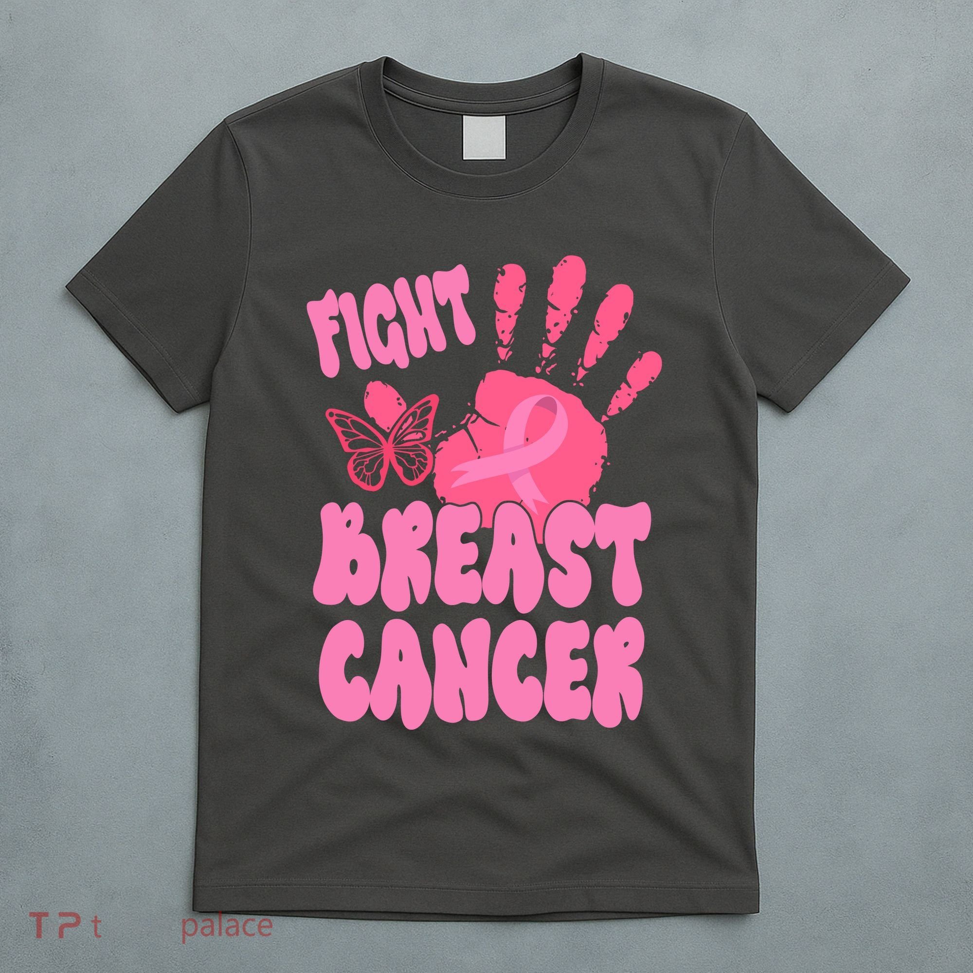 Fight Breast Cancer Handprint Ribbon T-Shirt