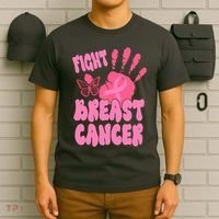 Fight Breast Cancer Handprint Ribbon T-Shirt thumb 6