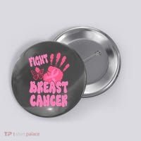 Fight Breast Cancer Handprint Ribbon Button thumb 0