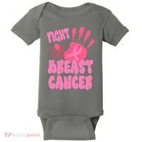 Fight Breast Cancer Handprint Ribbon Baby Bodysuit thumb 0